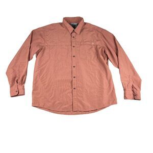 Wrangler Shirt Men's Extra Large Red Outdoor Collection Long Sleeve Button Up